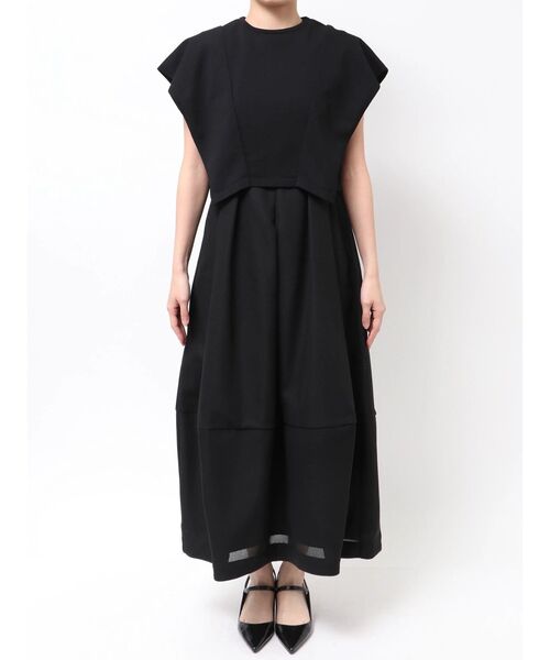 ELENDEEK（エレンディーク）の「ニットレイヤードワンピース（ワンピース・レディース・ブラック/オフホワイト・02/01）」の17枚目の写真