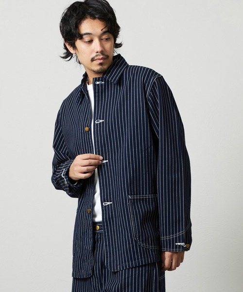 Lee（リー）の「VINTAGE LOCO JACKET/ビンテージロコジャケット DUNGAREES（カバーオール・メンズ・ライトインディゴブルー/ストライプ・X-LARGE/MEDIUM/SMALL/LARGE）」の4枚目の写真