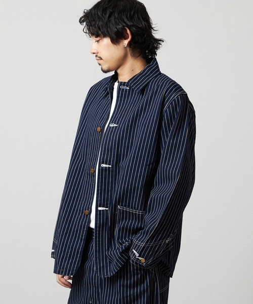 Lee（リー）の「VINTAGE LOCO JACKET/ビンテージロコジャケット DUNGAREES（カバーオール・メンズ・ライトインディゴブルー/ストライプ・X-LARGE/MEDIUM/SMALL/LARGE）」の5枚目の写真