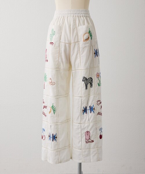 ear PAPILLONNER（イアパピヨネ）の「パッチワーク刺しゅうパンツ【SUM1 STYLE】（その他パンツ・レディース・ブラック/ホワイト・FREE）」の18枚目の写真