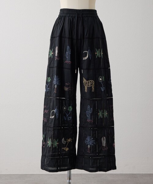ear PAPILLONNER（イアパピヨネ）の「パッチワーク刺しゅうパンツ【SUM1 STYLE】（その他パンツ・レディース・ブラック/ホワイト・FREE）」の10枚目の写真
