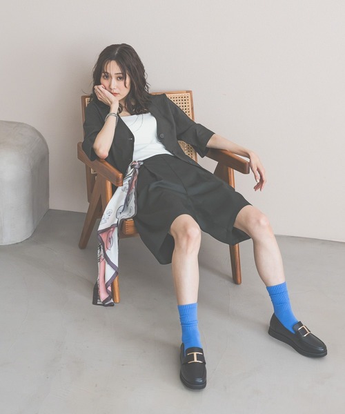 GLOBAL WORK（グローバルワーク）の「ハーフチノパンツ/WEB限定/661493（チノパンツ・レディース・ブラック/ライトベージュ・LARGE/MEDIUM）」の4枚目の写真