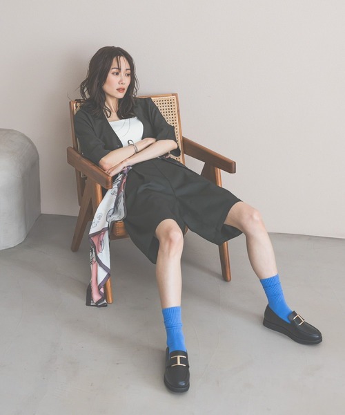 GLOBAL WORK（グローバルワーク）の「ハーフチノパンツ/WEB限定/661493（チノパンツ・レディース・ブラック/ライトベージュ・LARGE/MEDIUM）」の5枚目の写真