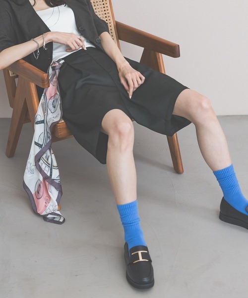 GLOBAL WORK（グローバルワーク）の「ハーフチノパンツ/WEB限定/661493（チノパンツ・レディース・ブラック/ライトベージュ・LARGE/MEDIUM）」の6枚目の写真