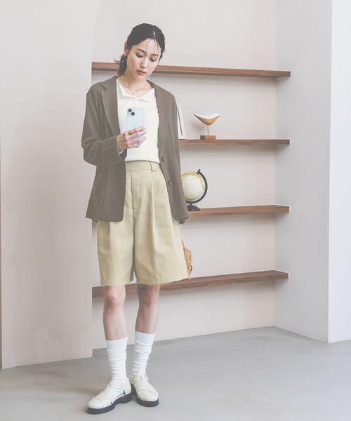 GLOBAL WORK（グローバルワーク）の「ハーフチノパンツ/WEB限定/661493（チノパンツ・レディース・ブラック/ライトベージュ・LARGE/MEDIUM）」の9枚目の写真