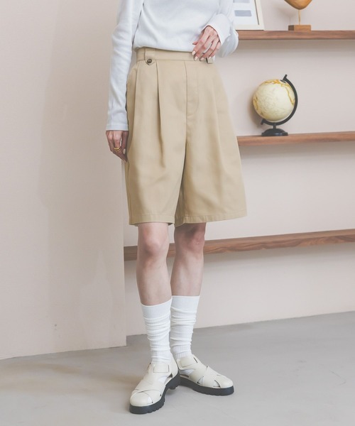 GLOBAL WORK（グローバルワーク）の「ハーフチノパンツ/WEB限定/661493（チノパンツ・レディース・ブラック/ライトベージュ・LARGE/MEDIUM）」の12枚目の写真