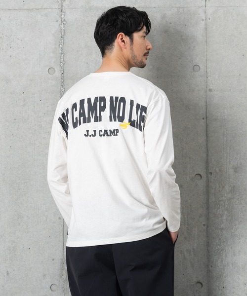 J.J camp(ジェイジェイキャンプ)の「兄弟・姉妹・親子で着られるロンT 長袖Tシャツ Long Tshirt(Tシャツ/カットソー・メンズ・ホワイト/ベージュ/イエロー/ブラック/ブルー・L/XS/S/M/XL)」の1枚目の写真