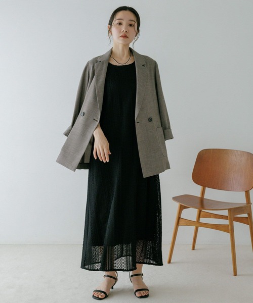 Andemiu（アンデミュウ）の「レースノースリーブワンピース656244（ワンピース・レディース・オフホワイト/ブラック・FREE）」の11枚目の写真