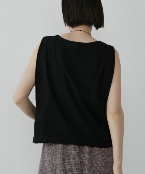 Aunt Marie's（アントマリーズ）の「ボックスタックノースリーブカットソー（Tシャツ/カットソー・レディース・ネイビー/グレー/ブラック・FREE）」の8枚目の写真