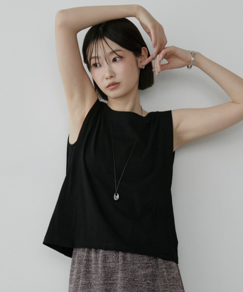 Aunt Marie's（アントマリーズ）の「ボックスタックノースリーブカットソー（Tシャツ/カットソー・レディース・ネイビー/グレー/ブラック・FREE）」の11枚目の写真