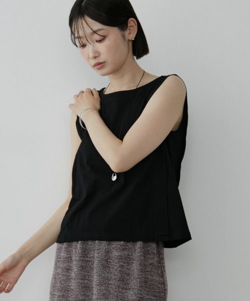 Aunt Marie's（アントマリーズ）の「ボックスタックノースリーブカットソー（Tシャツ/カットソー・レディース・ネイビー/グレー/ブラック・FREE）」の10枚目の写真