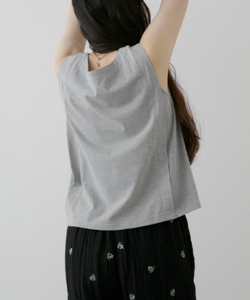 Aunt Marie's（アントマリーズ）の「ボックスタックノースリーブカットソー（Tシャツ/カットソー・レディース・ネイビー/グレー/ブラック・FREE）」の19枚目の写真