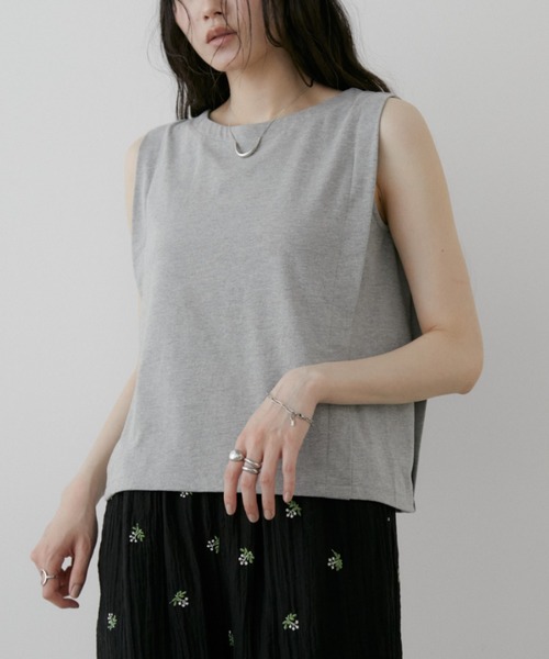 Aunt Marie's（アントマリーズ）の「ボックスタックノースリーブカットソー（Tシャツ/カットソー・レディース・ネイビー/グレー/ブラック・FREE）」の17枚目の写真