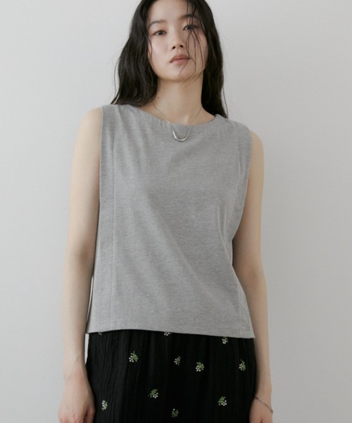 Aunt Marie's（アントマリーズ）の「ボックスタックノースリーブカットソー（Tシャツ/カットソー・レディース・ネイビー/グレー/ブラック・FREE）」の20枚目の写真