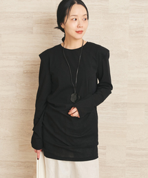 新品タグ付き plage sweat drape tシャツ 黒 プラージュ plage（プラージュ） tシャツ 「追加」premiumフライス long Tシャツ