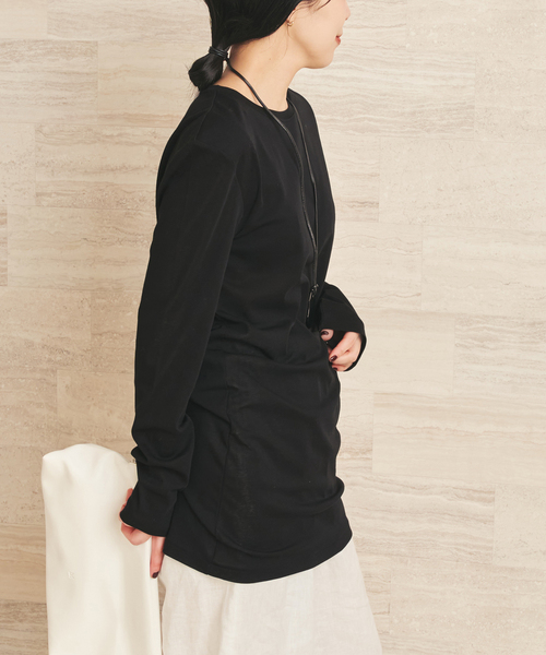 plage（プラージュ）の「《追加》SQUARE SHOULDER Tシャツ 2（Tシャツ/カットソー・レディース・ベージュ/ブラック・FREE）」の10枚目の写真