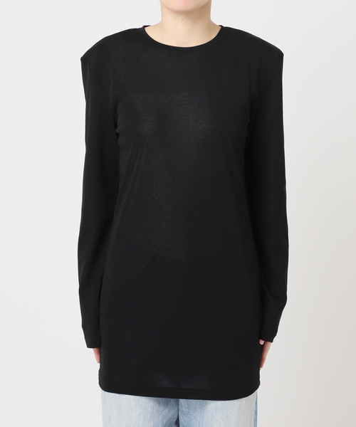 plage（プラージュ）の「《追加》SQUARE SHOULDER Tシャツ 2（Tシャツ/カットソー・レディース・ベージュ/ブラック・FREE）」の21枚目の写真