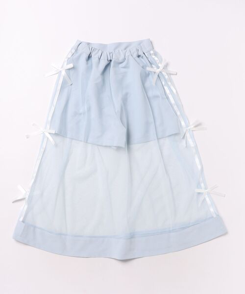 PINKHUNT(ピンクハント)の「PINKHUNT チュールスカート付きショートパンツ 1674K(その他パンツ・キッズ・スカイブルー系1/ブラック・160cm/150cm/130cm/140cm/120cm)」の3枚目の写真