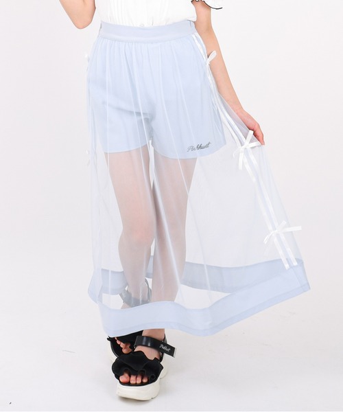 PINKHUNT(ピンクハント)の「PINKHUNT チュールスカート付きショートパンツ 1674K(その他パンツ・キッズ・スカイブルー系1/ブラック・160cm/150cm/130cm/140cm/120cm)」の2枚目の写真