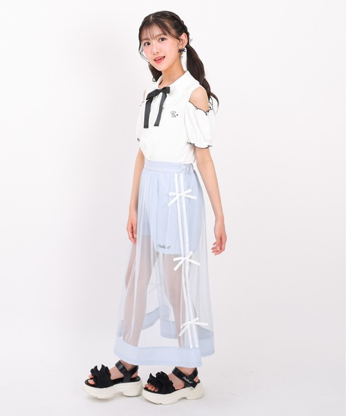 PINKHUNT(ピンクハント)の「PINKHUNT チュールスカート付きショートパンツ 1674K(その他パンツ・キッズ・スカイブルー系1/ブラック・160cm/150cm/130cm/140cm/120cm)」の5枚目の写真