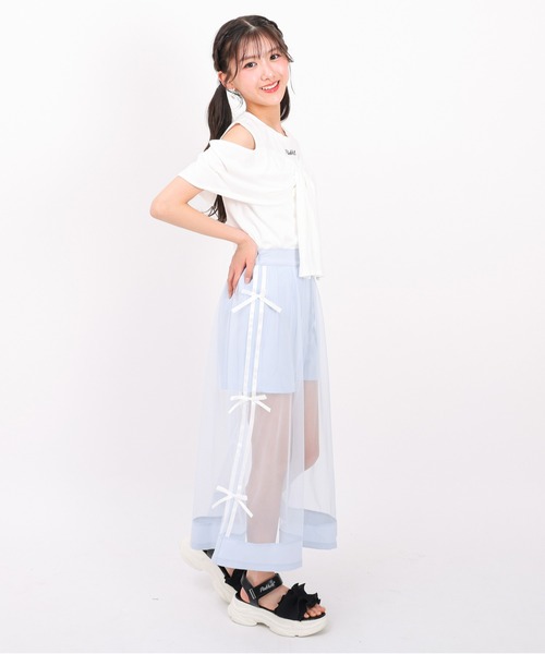 PINKHUNT(ピンクハント)の「PINKHUNT チュールスカート付きショートパンツ 1674K(その他パンツ・キッズ・スカイブルー系1/ブラック・160cm/150cm/130cm/140cm/120cm)」の11枚目の写真