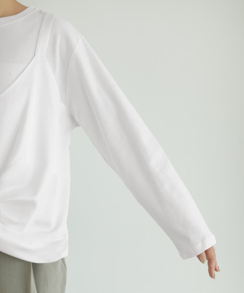 STYLE DELI(スタイルデリ)の「クロスベストレイヤードカットソー(Tシャツ/カットソー・レディース・ブラック/ホワイト・FREE)」の15枚目の写真