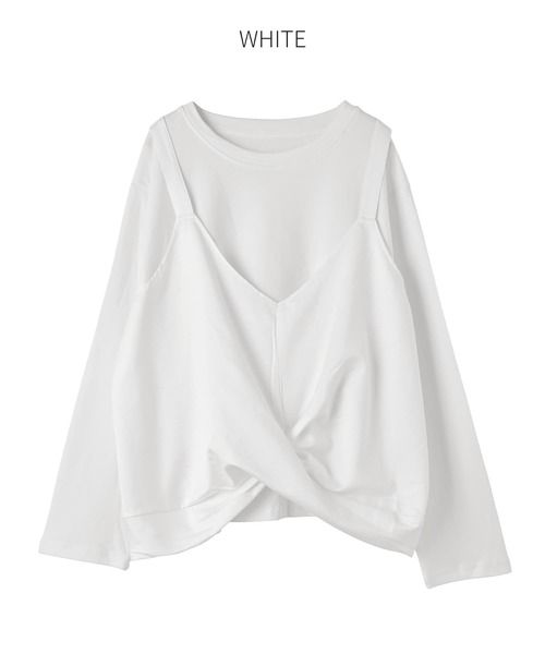 STYLE DELI(スタイルデリ)の「クロスベストレイヤードカットソー(Tシャツ/カットソー・レディース・ブラック/ホワイト・FREE)」の22枚目の写真