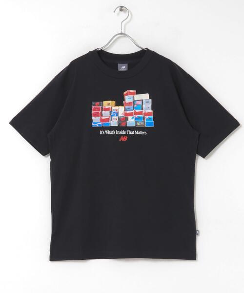 NEW BALANCE(ニューバランス)の「NEW BALANCE ボックスTシャツ(Tシャツ/カットソー・メンズ・ブルー系その他/グレー系その他/ブラック・MEDIUM/LARGE)」の2枚目の写真