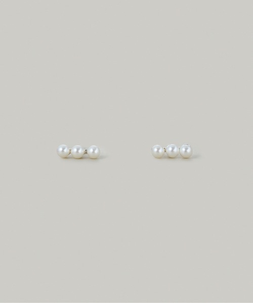 Jolie Toujours(ジョリトゥジュール)の「【金属アレルギー軽減】〈SV925〉プチパールラインピアス(ピアス(両耳用)・レディース・シルバー・FREE)」の1枚目の写真