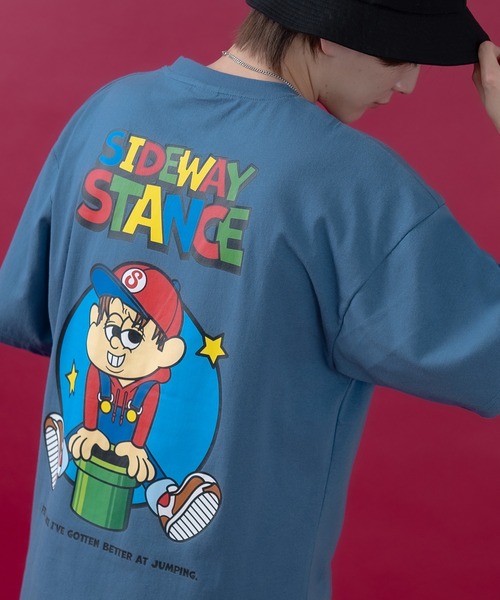 SIDEWAY STANCE(サイドウェイスタンス)の「【SIDEWAY STANCE】ゴートゥゲームエリア 半袖Tシャツ(Tシャツ/カットソー・メンズ・ホワイト/ダークブルー/ブラック・MEDIUM/X-LARGE/SMALL/LARGE)」の3枚目の写真