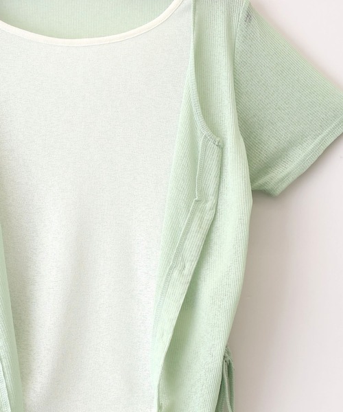 SpRay(スプレイ)の「フェイクレイヤードバイカラーショートスリーブトップス(Tシャツ/カットソー・レディース・オフホワイト/ミント/イエロー/ブラック/アイボリー・FREE)」の17枚目の写真