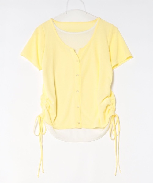 SpRay(スプレイ)の「フェイクレイヤードバイカラーショートスリーブトップス(Tシャツ/カットソー・レディース・オフホワイト/ミント/イエロー/ブラック/アイボリー・FREE)」の20枚目の写真