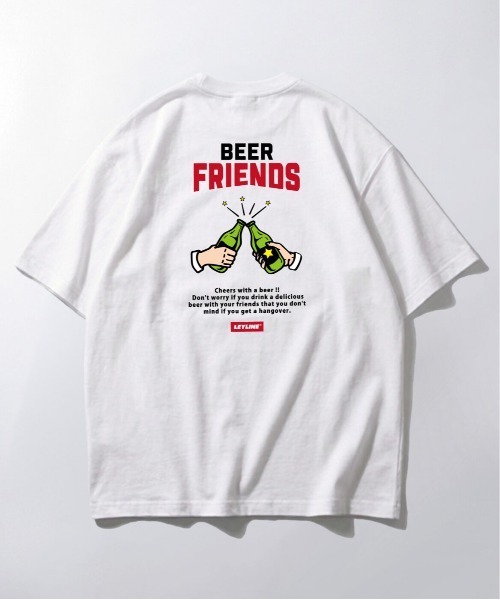 Leyline(レイライン)の「【Leyline】Beer friend tee / 乾杯グラフィック ビッグシルエットT(Tシャツ/カットソー・メンズ・ブラック/ホワイト・M/L/XL)」の11枚目の写真