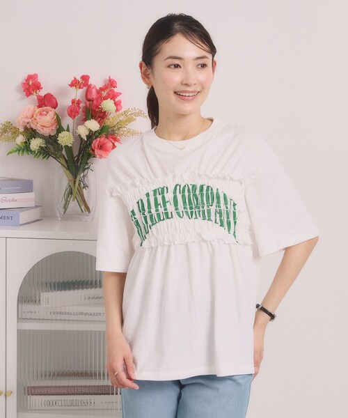 ITS'DEMO(イッツデモ)の「<Lee> SHIRRING TEE(Tシャツ/カットソー・レディース・グレー/オフホワイト/チャコールグレー・00)」の1枚目の写真