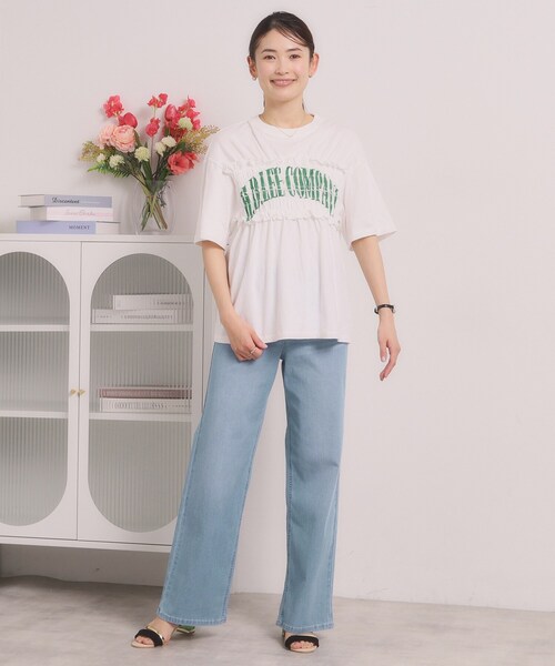 ITS'DEMO(イッツデモ)の「<Lee> SHIRRING TEE(Tシャツ/カットソー・レディース・グレー/オフホワイト/チャコールグレー・00)」の5枚目の写真