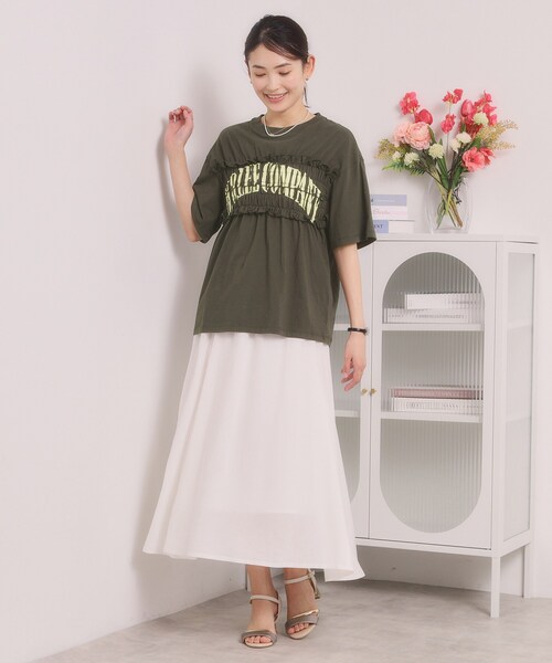 ITS'DEMO(イッツデモ)の「<Lee> SHIRRING TEE(Tシャツ/カットソー・レディース・グレー/オフホワイト/チャコールグレー・00)」の13枚目の写真