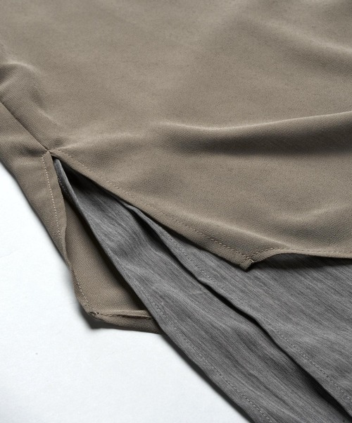 NO ID.(ノーアイディ)の「【NO ID.】Half Sleeve Sheer Layered Long Shirt / ハーフスリーブ シアー レイヤード ロング シャツ(シャツ/ブラウス・メンズ・ホワイト/グレー/ブラック・ONE SIZE)」の6枚目の写真