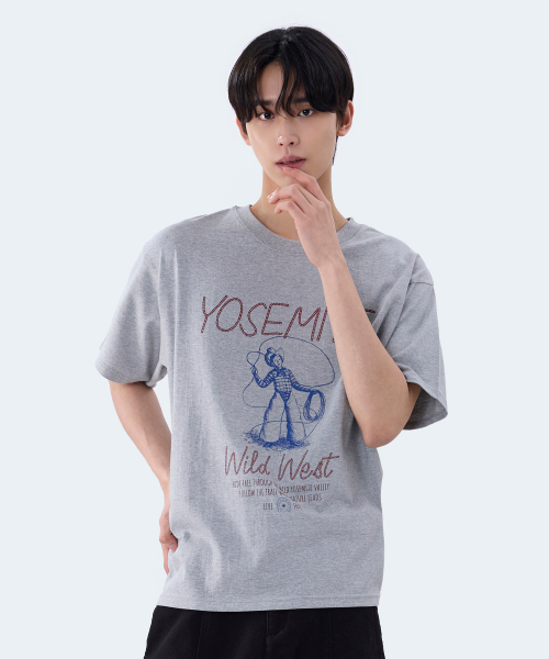 YOSEMITE(ヨセミティ)の「ワイルドウェスト 半袖Tシャツ グレー YT-3Y19(Tシャツ/カットソー・レディース・グレー・MEDIUM/LARGE/X-LARGE)」の5枚目の写真