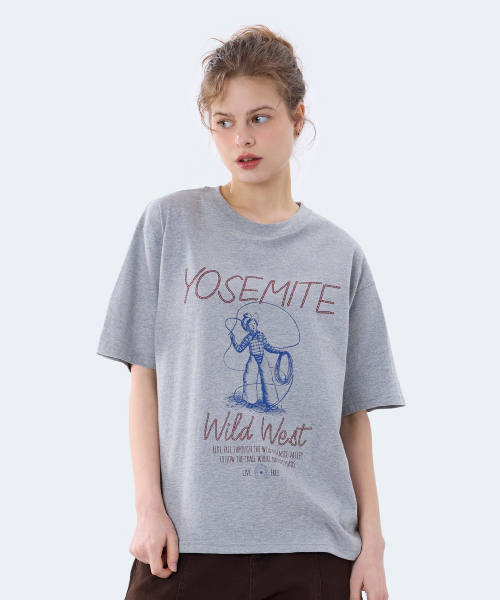 YOSEMITE(ヨセミティ)の「ワイルドウェスト 半袖Tシャツ グレー YT-3Y19(Tシャツ/カットソー・レディース・グレー・MEDIUM/LARGE/X-LARGE)」の6枚目の写真