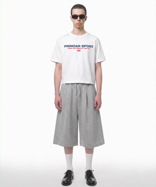 PRINOAR（プリノア）の「スポーツセミクロップ半袖Tシャツ - ホワイト（Tシャツ/カットソー・レディース・ホワイト・SMALL/MEDIUM/LARGE）」の3枚目の写真