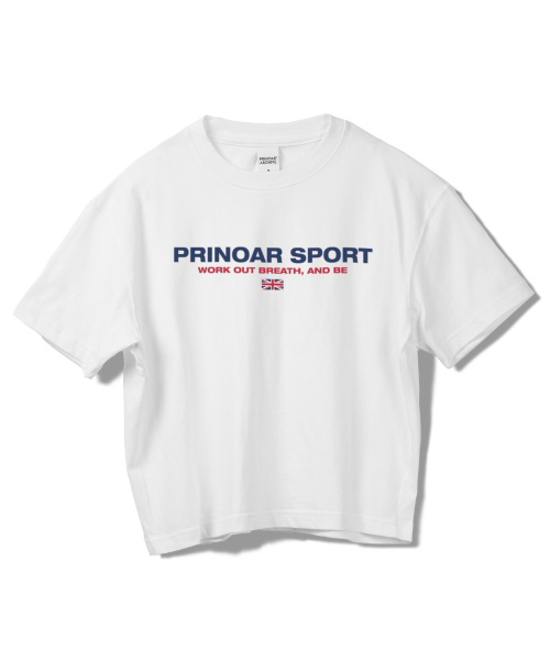 PRINOAR（プリノア）の「スポーツセミクロップ半袖Tシャツ - ホワイト（Tシャツ/カットソー・レディース・ホワイト・SMALL/MEDIUM/LARGE）」の6枚目の写真