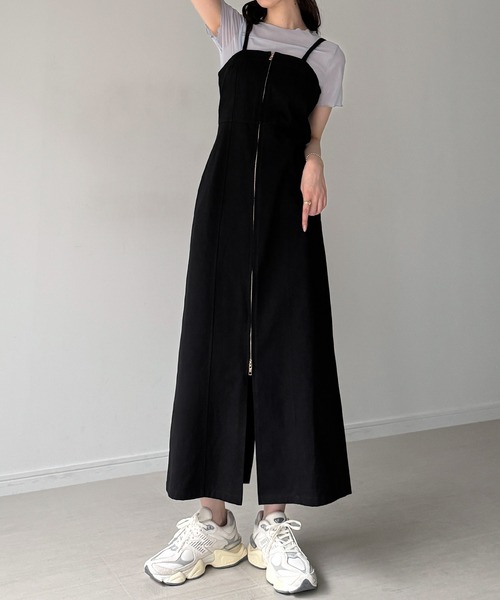 junoah(ジュノア)の「ツイルファスナーキャミワンピース(ワンピース・レディース・ダークグレー/ブラック・SMALL/LARGE/MEDIUM)」の8枚目の写真