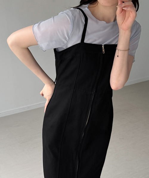 junoah(ジュノア)の「ツイルファスナーキャミワンピース(ワンピース・レディース・ダークグレー/ブラック・SMALL/LARGE/MEDIUM)」の9枚目の写真