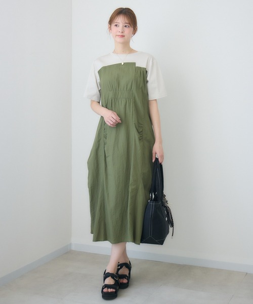 KATHARINE ROSS(キャサリンロス)の「変形ギャザータフタワンピース(ワンピース・レディース・カーキ/ブラック・FREE)」の2枚目の写真