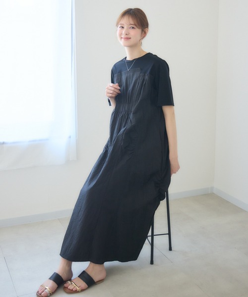 KATHARINE ROSS(キャサリンロス)の「変形ギャザータフタワンピース(ワンピース・レディース・カーキ/ブラック・FREE)」の18枚目の写真