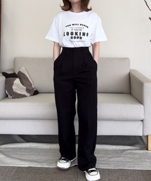 カジュアルロゴプリント半袖Tシャツ(hsyd)