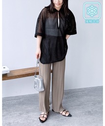 【接触冷感】迷わず着れる！大人のセミワイドプリーツパンツ