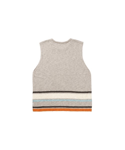 #Re:room(リルーム)の「マルチカラースラブニットノースリーブ(Tシャツ/カットソー・メンズ・ベージュ/ライトブラック・MEDIUM/SMALL)」の8枚目の写真