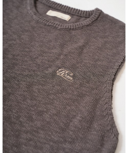 #Re:room(リルーム)の「マルチカラースラブニットノースリーブ(Tシャツ/カットソー・メンズ・ベージュ/ライトブラック・MEDIUM/SMALL)」の14枚目の写真