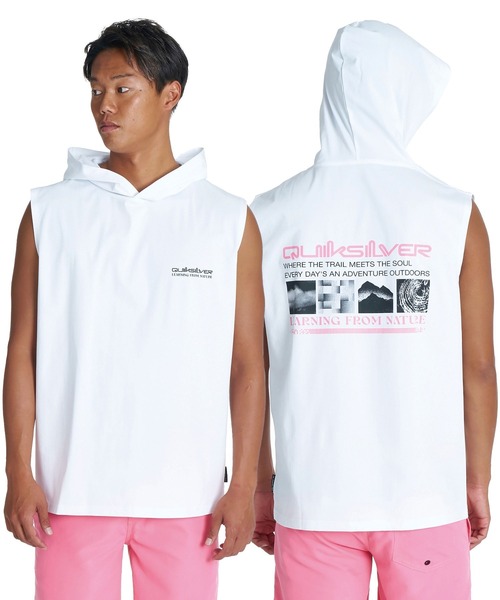 Quiksilver(クイックシルバー)の「QUIKSILVER メンズ QS UNION SLY フード付きタンクトップ 接触冷感 速乾 UPF50+ ストレッチ【2026年夏モデル】(タンクトップ・メンズ・ホワイト/ブラック・X-LARGE/LARGE/MEDIUM)」の2枚目の写真